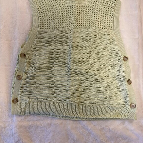 NWOT Banana Republic Janie Cotton Sweater Tank - Size M - Frosted Celery Green - Picture 1 of 4